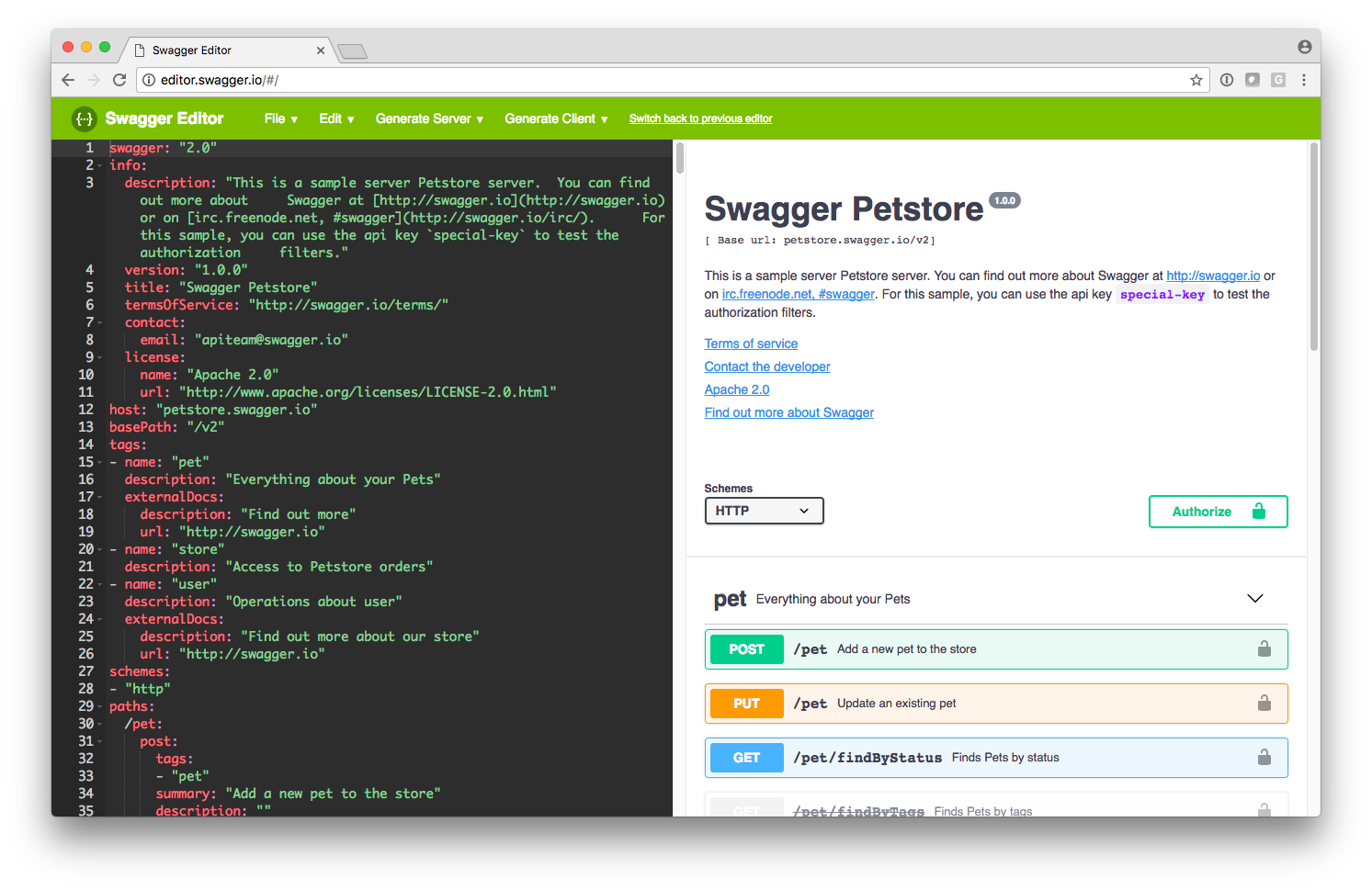 swagger editor